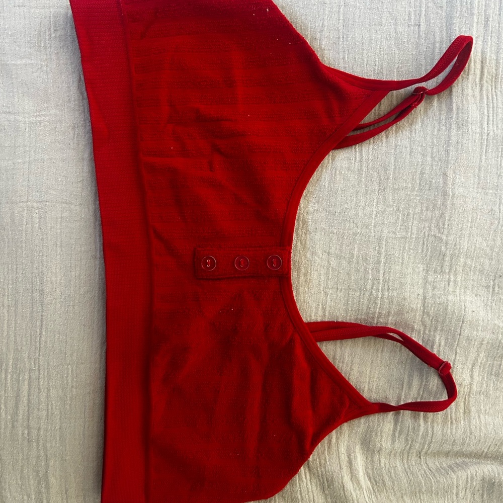 Colsie Vibrant Red Ribbed Bralette
